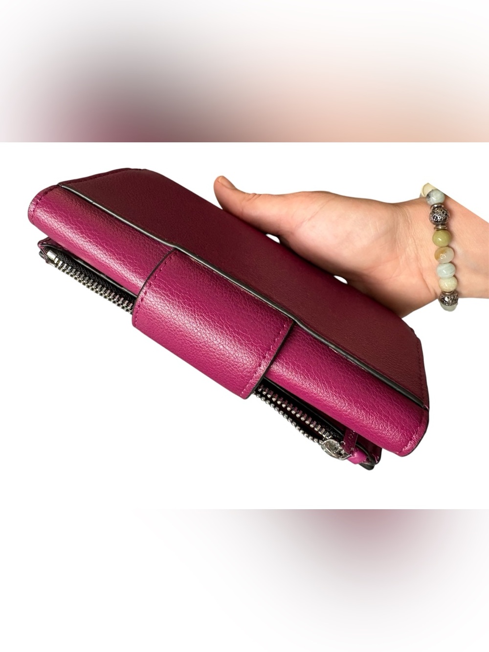 Calvin Klein Lock Large Trifold Wallet in magenta/fuchsia pink - Picture 11 of 11